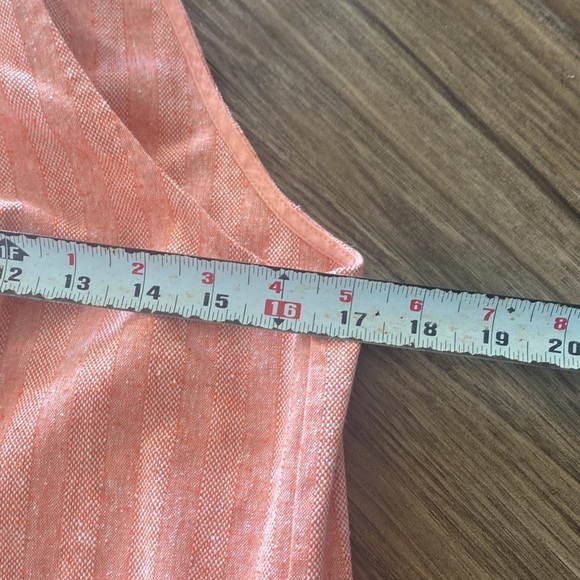 FRNCH Paris tangerine orange Cotton Linen oversized shift romper. Retro Med - Picture 3 of 8